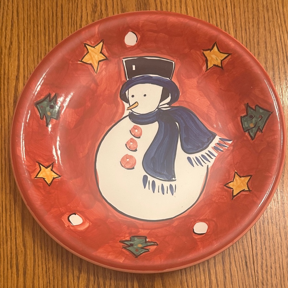 Festive Snowman Decorative Plate